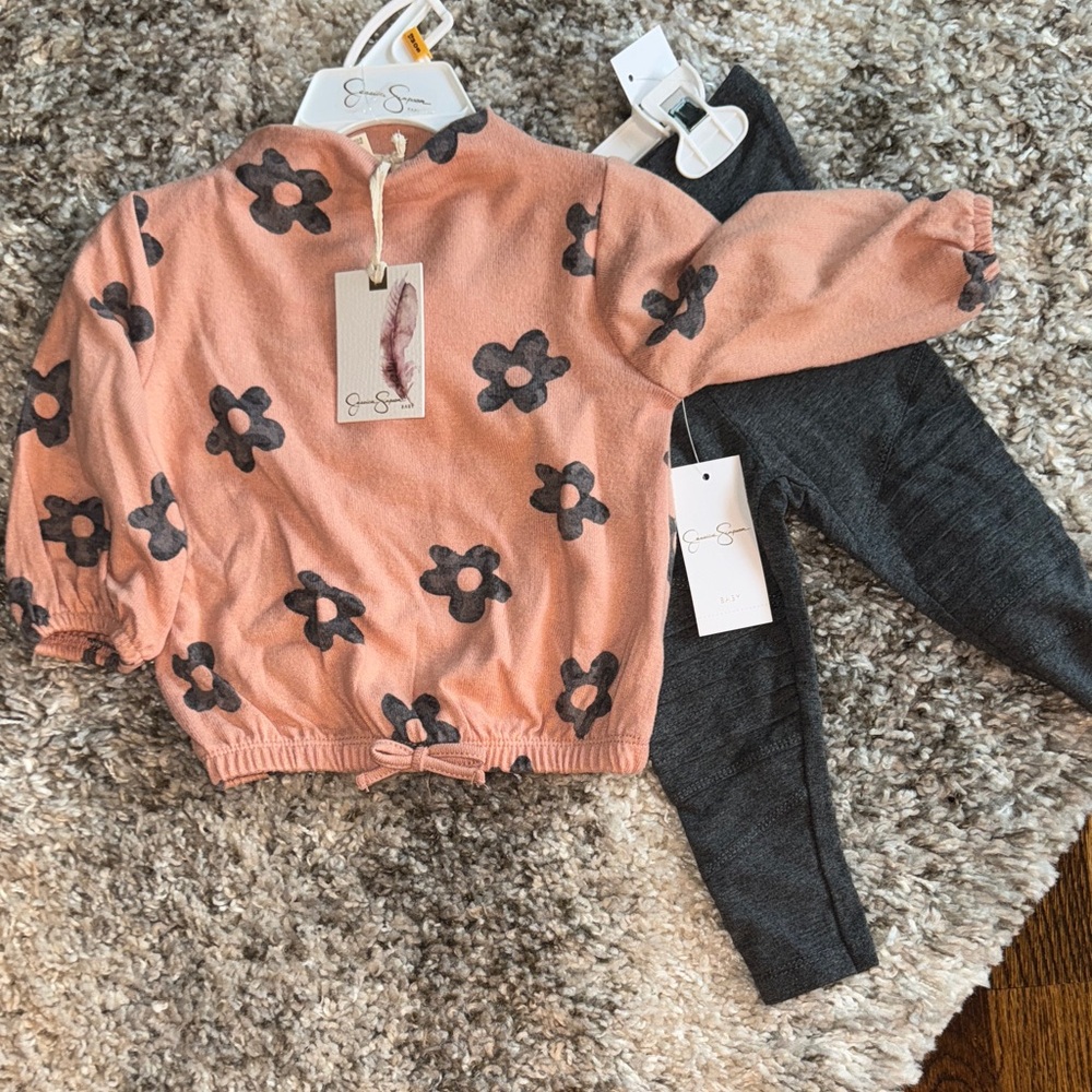 Jessica Simpson Pink and Gray Kids Matching Set
